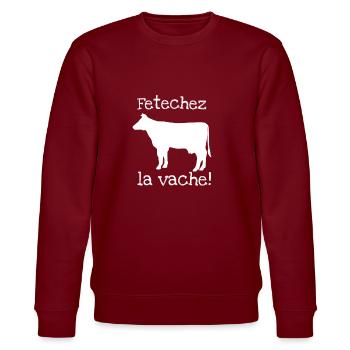 Fetchez la Vache - Stanley/Stella CHANGER Unisex Organic Sweatshirt - burgundy - Front - Nik (191cm) & Marisol (170cm)