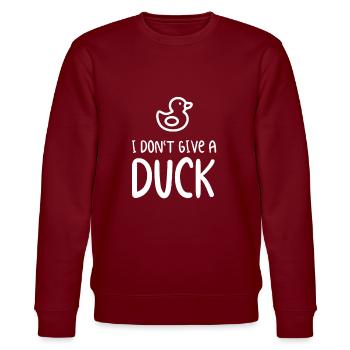 I Dont Give A Duck - Stanley/Stella Unisex Bio-Sweatshirt CHANGER  - Burgunderrot - Vorne - Nik (191cm) & Marisol (170cm)