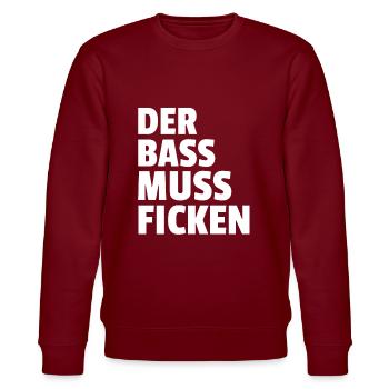 Der Bass Muss Ficken - Stanley/Stella Unisex Bio-Sweatshirt CHANGER  - Burgunderrot - Vorne - Nik (191cm) & Marisol (170cm)
