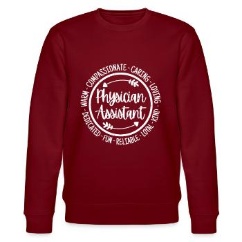 Physician Assistant Doctor Nurse Assistants - Stanley/Stella CHANGER Unisex Organic Sweatshirt - burgundy - Front - Nik (191cm) & Marisol (170cm)