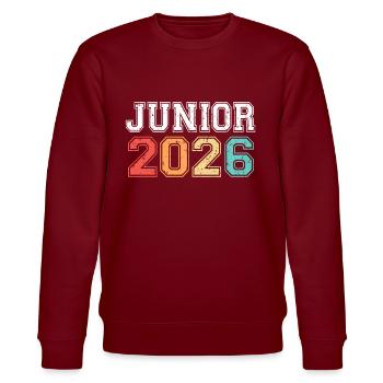 Junior 2026 Graduation Rétro Vintage - Sweat bio CHANGER Stanley/Stella Unisexe - bordeaux - Devant - Nik (191cm) & Marisol (170cm)