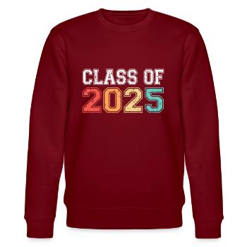 Classe de 2025 Graduation Rétro Vintage - Sweat bio CHANGER Stanley/Stella Unisexe - bordeaux - Devant - Nik (191cm) & Marisol (170cm)