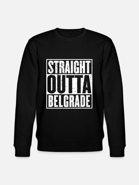 Straight Outta Belgrade Vintage - Stanley/Stella CHANGER Unisex Organic Sweatshirt - black