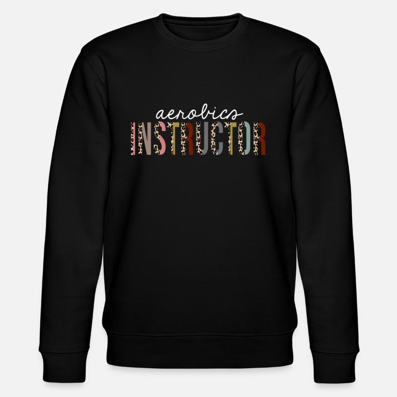 Aerobic-Lehrer-Leopard-Druck-lustiges Geschenk - Stanley/Stella Unisex Bio-Sweatshirt CHANGER  - Schwarz
