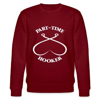 Part Time Hooker Vintage - Stanley/Stella CHANGER Unisex Organic Sweatshirt - burgundy - Front - Nik (191cm) & Marisol (170cm)