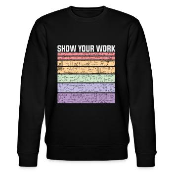 Zeigen Sie Ihre Arbeit Mathematik - Stanley/Stella Unisex Bio-Sweatshirt CHANGER  - Schwarz - Vorne - Nik (191cm) & Marisol (170cm)