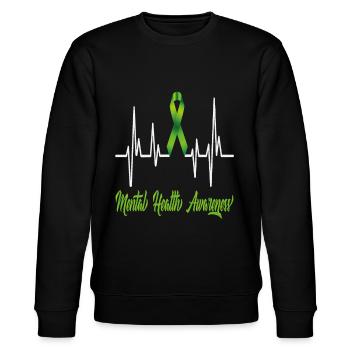 Mental Health Awareness - Stanley/Stella CHANGER Unisex Organic Sweatshirt - black - Front - Nik (191cm) & Marisol (170cm)