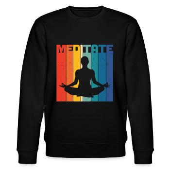 Meditiere Retro - Stanley/Stella Unisex Bio-Sweatshirt CHANGER  - Schwarz - Vorne - Nik (191cm) & Marisol (170cm)