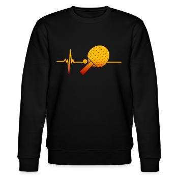 Tischtennisschläger Freie Zeit Tischtennis Geschenk - Stanley/Stella Unisex Bio-Sweatshirt CHANGER  - Schwarz - Vorne - Nik (191cm) & Marisol (170cm)
