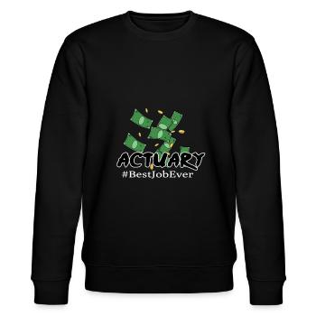 Aktuar Zahlen Finanzen Versicherung Geschenk - Stanley/Stella Unisex Bio-Sweatshirt CHANGER  - Schwarz - Vorne - Nik (191cm) & Marisol (170cm)