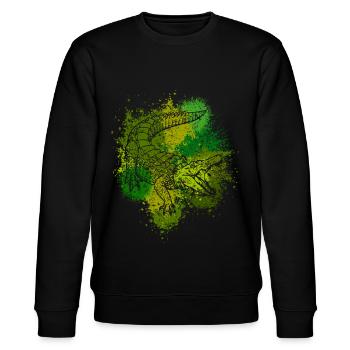 Krokodil Aligator Raubtier Reptilien Geschenk - Stanley/Stella Unisex Bio-Sweatshirt CHANGER  - Schwarz - Vorne - Nik (191cm) & Marisol (170cm)