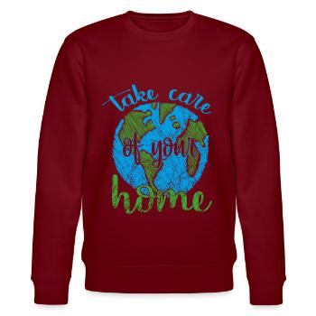 Earth Day - Tag der Erde - Stanley/Stella Unisex Bio-Sweatshirt CHANGER  - Burgunderrot - Vorne - Nik (191cm) & Marisol (170cm)