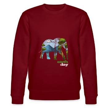 Earth Day - Tag der Erde - Stanley/Stella Unisex Bio-Sweatshirt CHANGER  - Burgunderrot - Vorne - Nik (191cm) & Marisol (170cm)