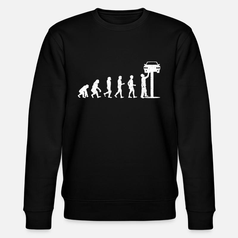 Evolution Auto Schrauber Automechaniker Geschenk - Stanley/Stella Unisex Bio-Sweatshirt CHANGER  - Schwarz