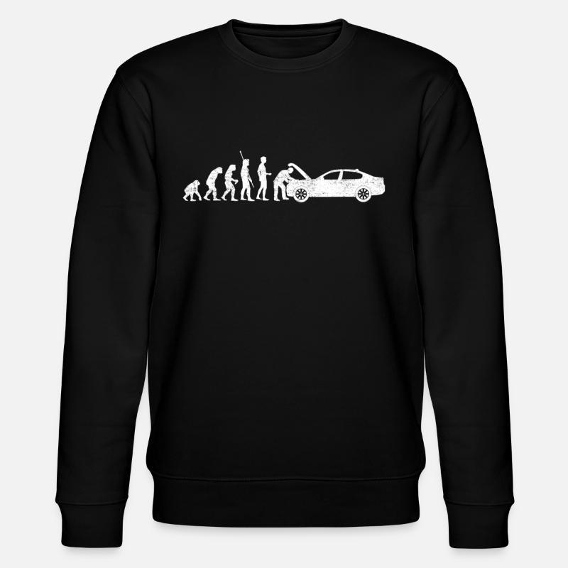 Evolution Auto Schrauber Automechaniker Geschenk - Stanley/Stella Unisex Bio-Sweatshirt CHANGER  - Schwarz