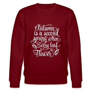Autumn is a second Spring - Stanley/Stella Unisex Bio-Sweatshirt CHANGER  - Burgunderrot - Vorne - Nik (191cm) & Marisol (170cm)