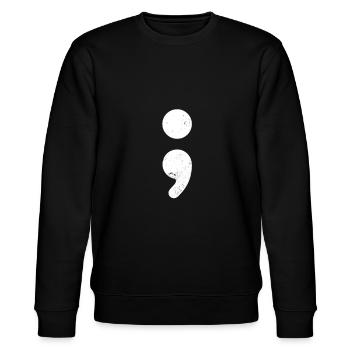 Depression Awareness Suicide Prevention Gift - Stanley/Stella CHANGER Unisex Organic Sweatshirt - black - Front - Nik (191cm) & Marisol (170cm)