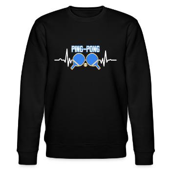 Ping pong racket free time gift table tennis player - Stanley/Stella CHANGER Unisex Organic Sweatshirt - black - Front - Nik (191cm) & Marisol (170cm)