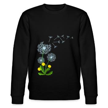 Pusteblume Löwenzahn Dandelion Geschenkidee - Stanley/Stella Unisex Bio-Sweatshirt CHANGER  - Schwarz - Vorne - Nik (191cm) & Marisol (170cm)