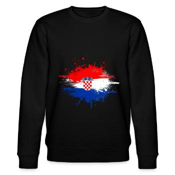 Kroatien - Stanley/Stella Unisex Bio-Sweatshirt CHANGER  - Schwarz - Vorne - Nik (191cm) & Marisol (170cm)