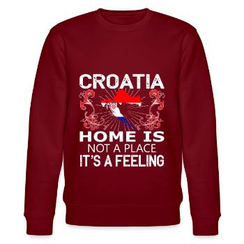 Kroatien - Stanley/Stella Unisex Bio-Sweatshirt CHANGER  - Burgunderrot - Vorne - Nik (191cm) & Marisol (170cm)