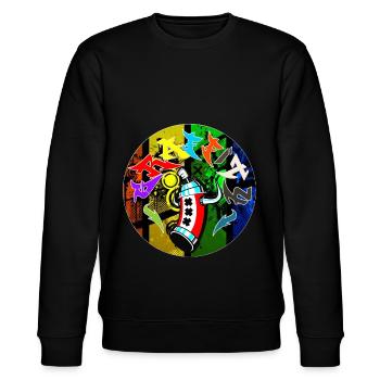 Grafitti - Graffitti Hobby - Leisure - Stanley/Stella CHANGER Unisex Organic Sweatshirt - black - Front - Nik (191cm) & Marisol (170cm)