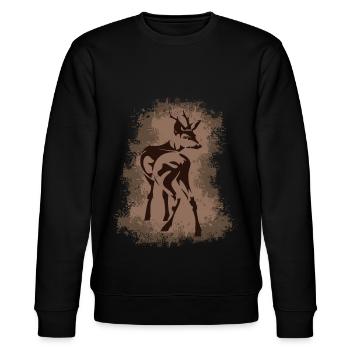 Reh Hirsch - Stanley/Stella Unisex Bio-Sweatshirt CHANGER  - Schwarz - Vorne - Nik (191cm) & Marisol (170cm)