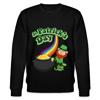 St Patrick's day - Stanley/Stella Unisex Bio-Sweatshirt CHANGER  - Schwarz - Vorne - Nik (191cm) & Marisol (170cm)