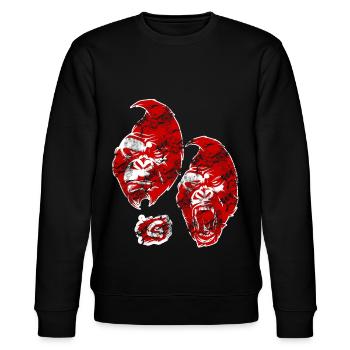 Gorille de singe - Sweat bio CHANGER Stanley/Stella Unisexe - noir - Devant - Nik (191cm) & Marisol (170cm)