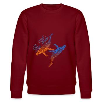 wal Walfisch - Stanley/Stella Unisex Bio-Sweatshirt CHANGER  - Burgunderrot - Vorne - Nik (191cm) & Marisol (170cm)