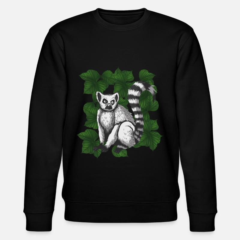 Retro Lemur - Stanley/Stella CHANGER Unisex Organic Sweatshirt - black