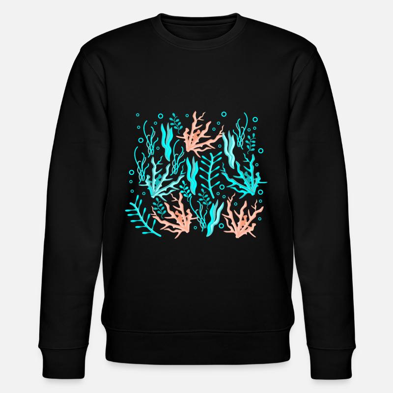 under water plant patterns - Stanley/Stella CHANGER Unisex Organic Sweatshirt - black