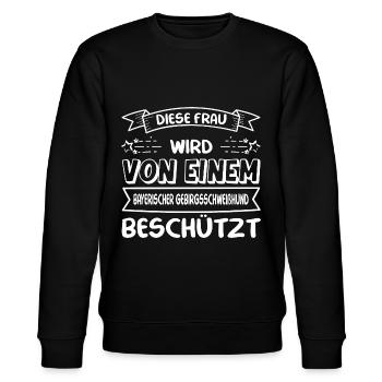 Bayerischer Gebirgsschweißhund - Stanley/Stella Unisex Bio-Sweatshirt CHANGER  - Schwarz - Vorne - Nik (191cm) & Marisol (170cm)
