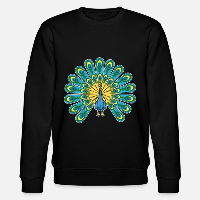 Schöner Pfau Zooarbeiter - Stanley/Stella Unisex Bio-Sweatshirt CHANGER - Schwarz