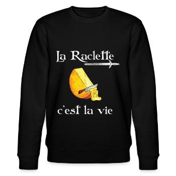 La Raclette c'est la vie cadeau - Sweat bio CHANGER Stanley/Stella Unisexe - noir - Devant - Nik (191cm) & Marisol (170cm)