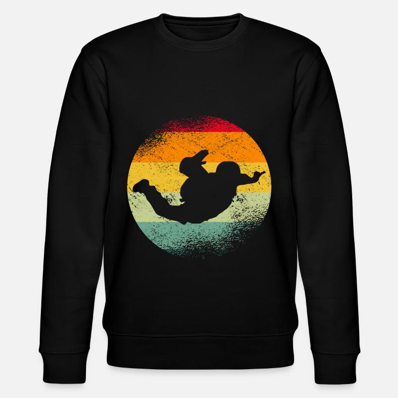 Retro Skydiving Skydivers - Stanley/Stella CHANGER Unisex Organic Sweatshirt - black