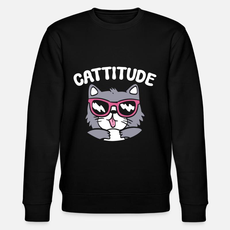 Cattitude Cat Mom - Stanley/Stella CHANGER Unisex Organic Sweatshirt - black