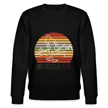 Skateboard Skateboardfahrer Skaten - Stanley/Stella Unisex Bio-Sweatshirt CHANGER  - Schwarz - Vorne - Nik (191cm) & Marisol (170cm)