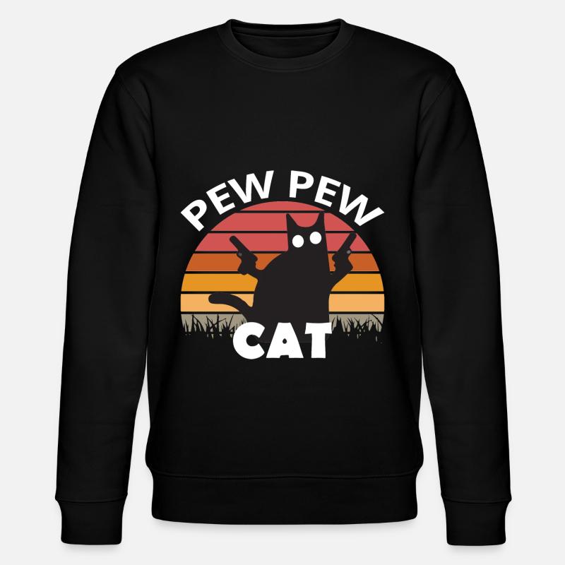 Pew Pew Chat drôle - Sweat bio CHANGER Stanley/Stella Unisexe - noir