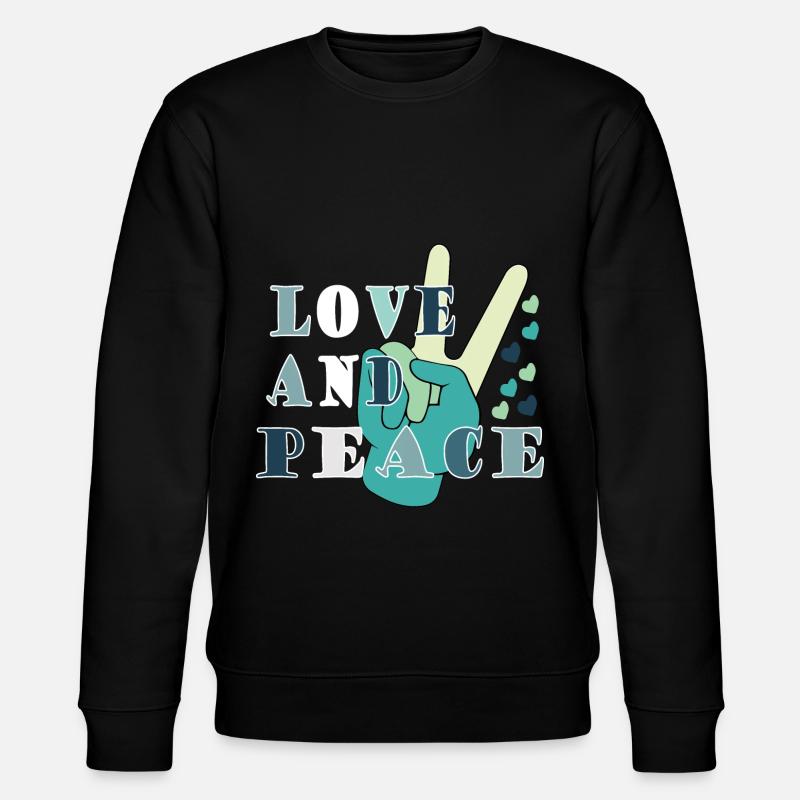 Love Peace Frieden Harmonie - Stanley/Stella Unisex Bio-Sweatshirt CHANGER  - Schwarz