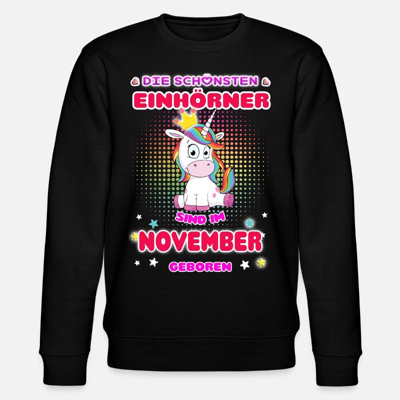 November Einhorn - Stanley/Stella Unisex Bio-Sweatshirt CHANGER  - Schwarz