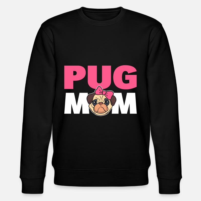 Pug Mom Mops Elternteil - Stanley/Stella Unisex Bio-Sweatshirt CHANGER  - Schwarz