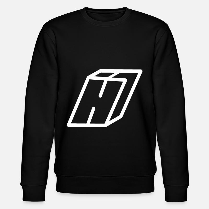 Outline Letter H - Stanley/Stella CHANGER Unisex Organic Sweatshirt - black