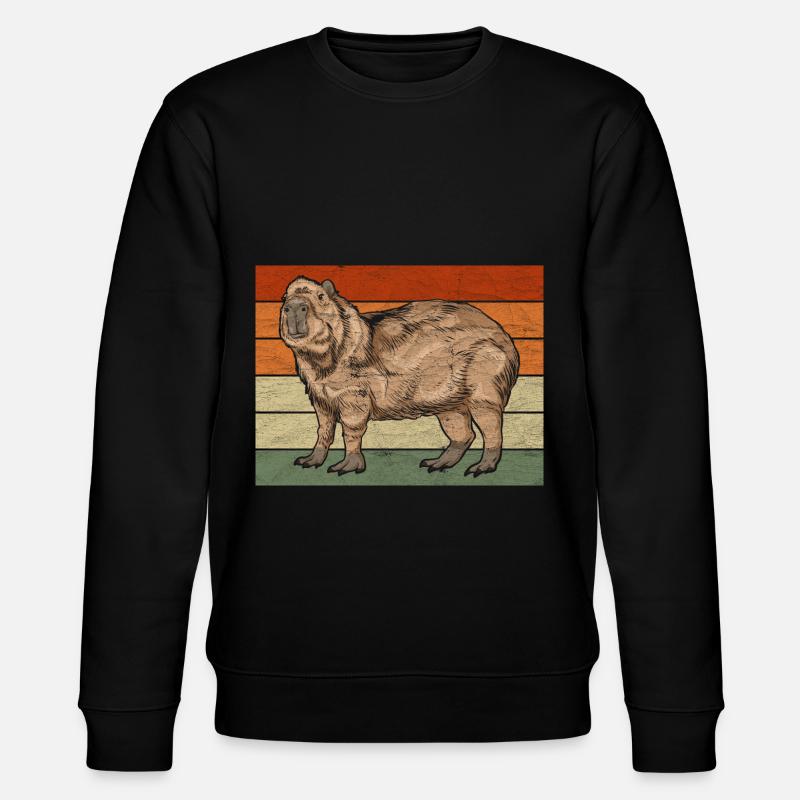 Retro Capybara - Stanley/Stella Unisex Bio-Sweatshirt CHANGER - Schwarz