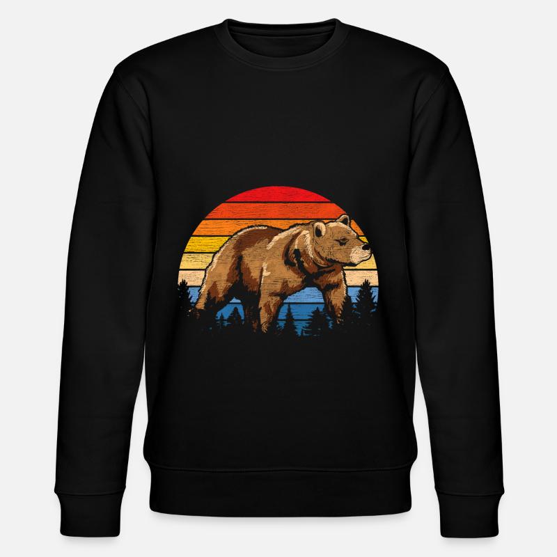 Retro Bear - Stanley/Stella CHANGER Unisex Organic Sweatshirt - black