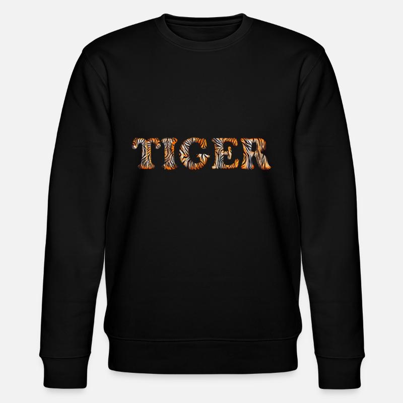 Tiger Text cool - Stanley/Stella Unisex Bio-Sweatshirt CHANGER  - Schwarz