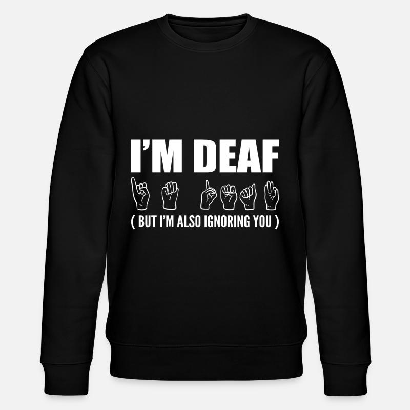 Lustige Gebärdensprache Dolmetscher - Stanley/Stella Unisex Bio-Sweatshirt CHANGER  - Schwarz