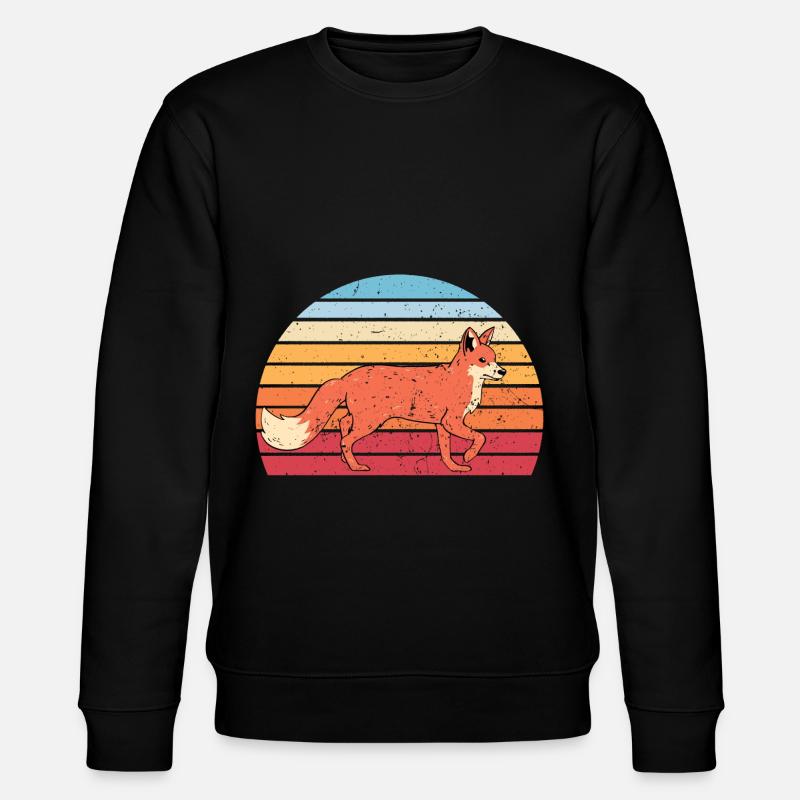 Renard rétro - Sweat bio CHANGER Stanley/Stella Unisexe - noir