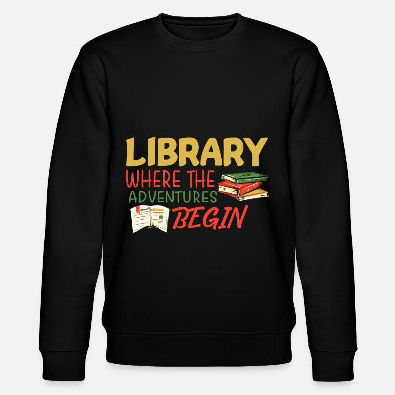 Library Adventure - Stanley/Stella CHANGER Unisex Organic Sweatshirt - black