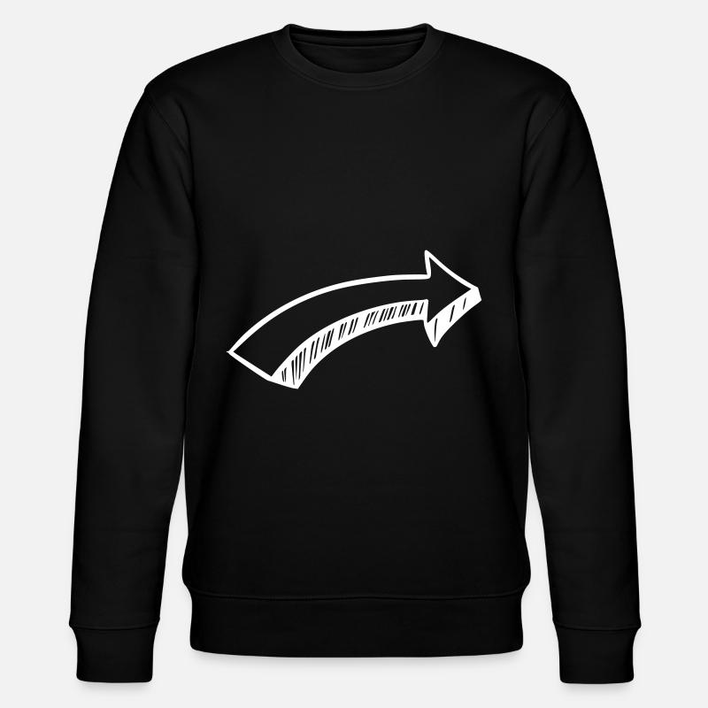Flèche dessin esquisse blanc - Sweat bio CHANGER Stanley/Stella Unisexe - noir